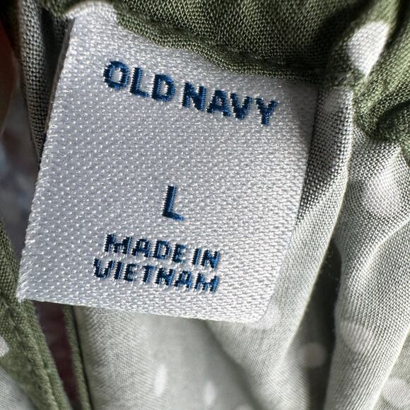 Old Navy Romper WMNS L Green/White Polka Dot S/551851-03 Sleeveless Scoop Neck - Picture 5 of 7